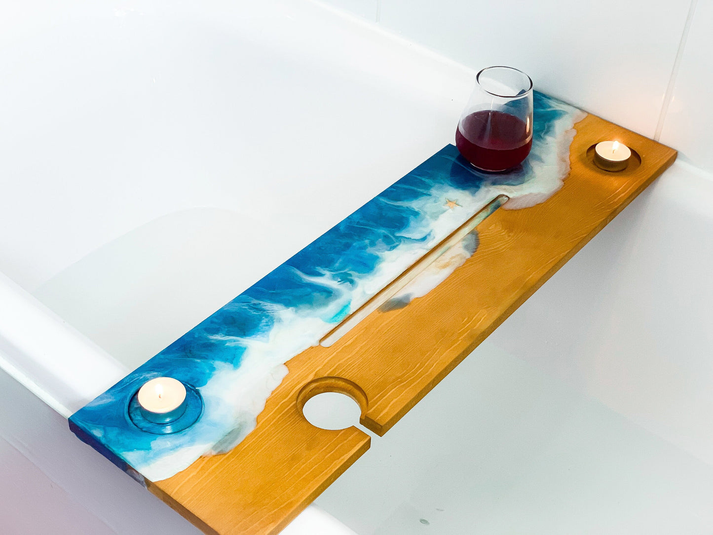 Bath Tray | Wood Bathtub Tray | Bath Shelf mossartbyrishstudio
