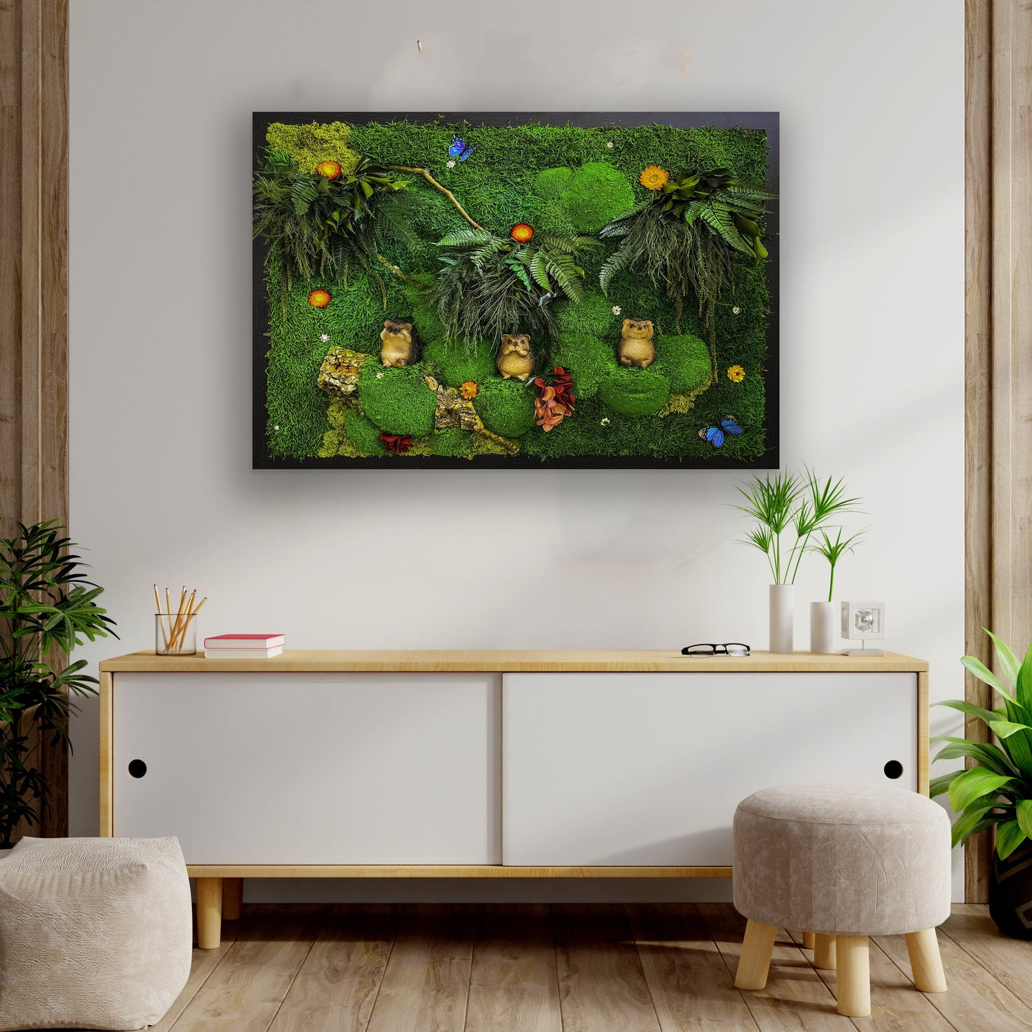 Moss Wall Art | Hedgehog Ornament | Hedgehog House mossartbyrishstudio