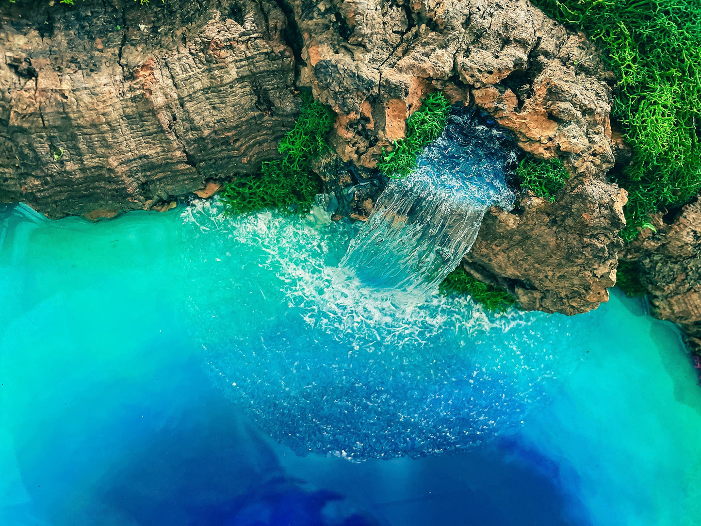 Circular Ocean Wall Art and resin seascape | Round Moss wall | Mermaid Wall Art mossartbyrishstudio