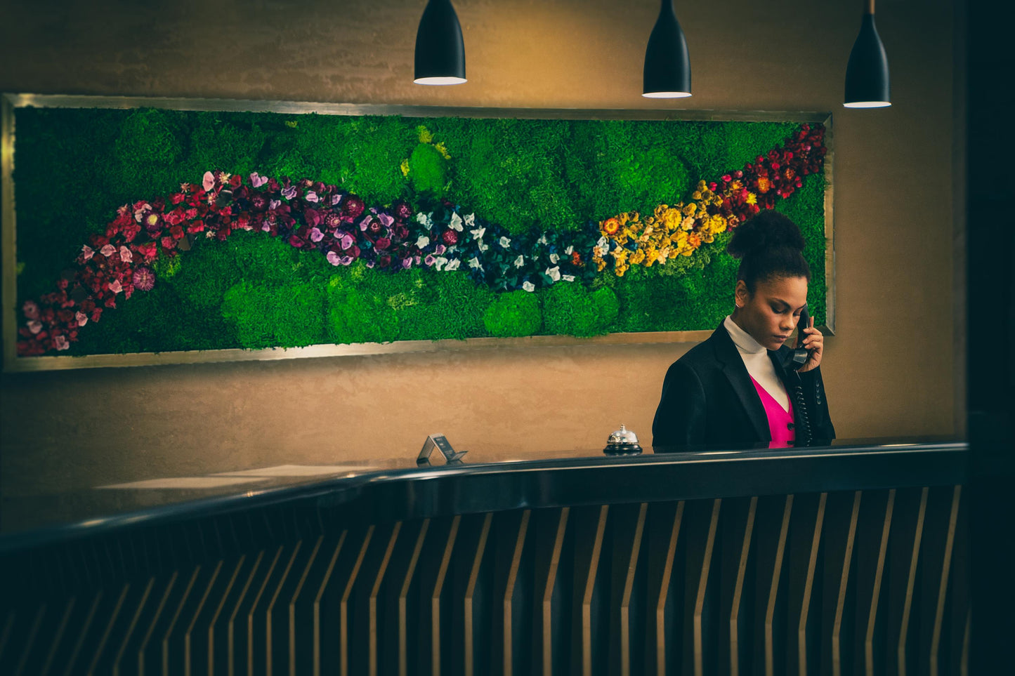 Rainbow Moss wall art with bun moss, colourful lichen and dried flowers mossartbyrishstudio