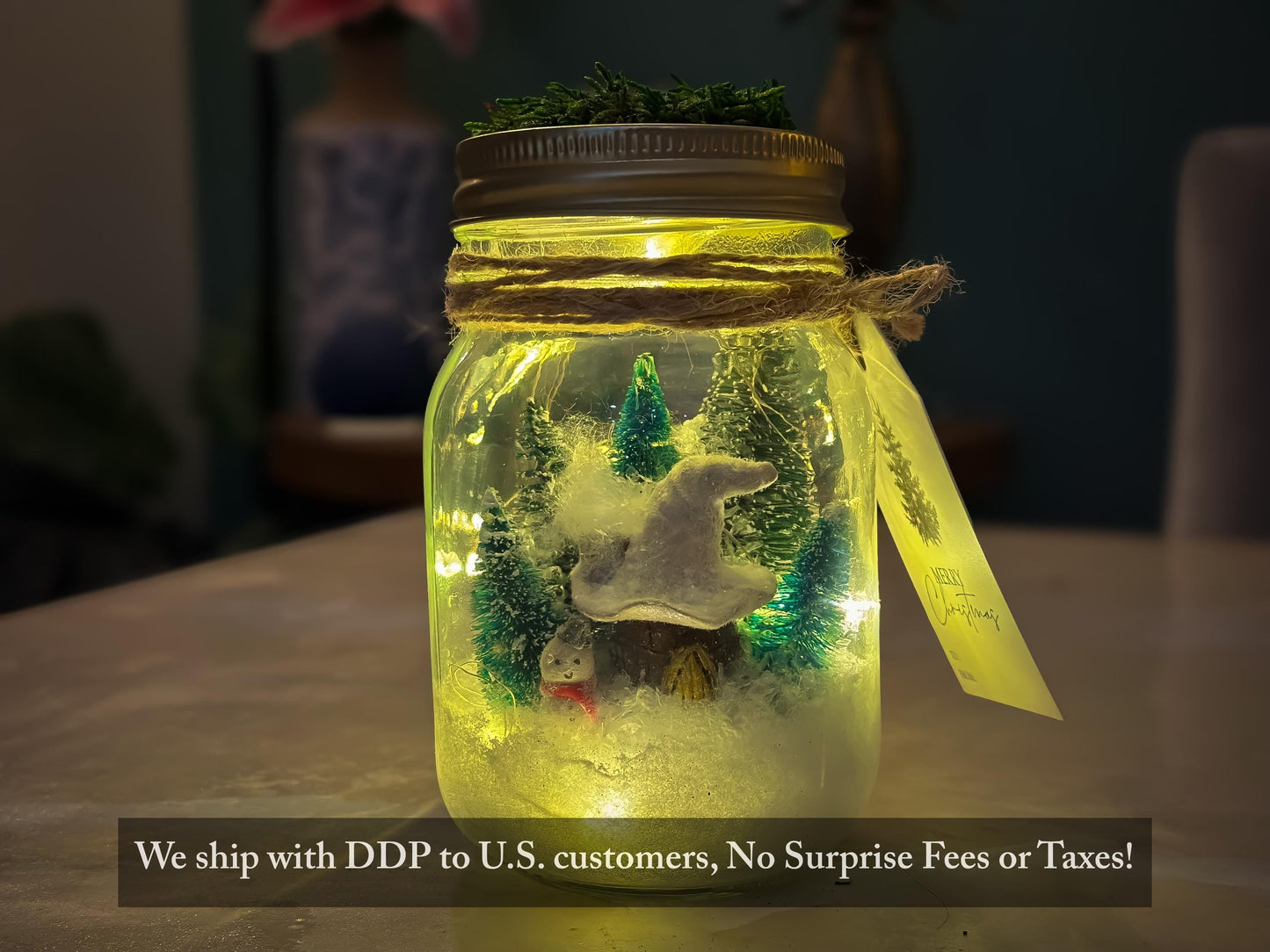 Christmas Mason Jar Light: Winter Wonderland Fairy Lights Christmas Gifts mossartbyrishstudio