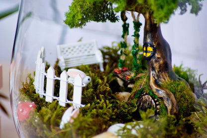 Terrarium kit | Fairy Garden DIY Kit with living Moss RishStudio