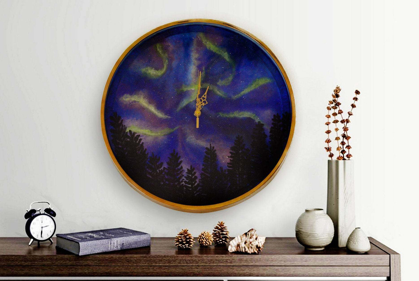 Wall clock, Galaxy Wall Clock, Galaxy, Space Clock, RishStudio
