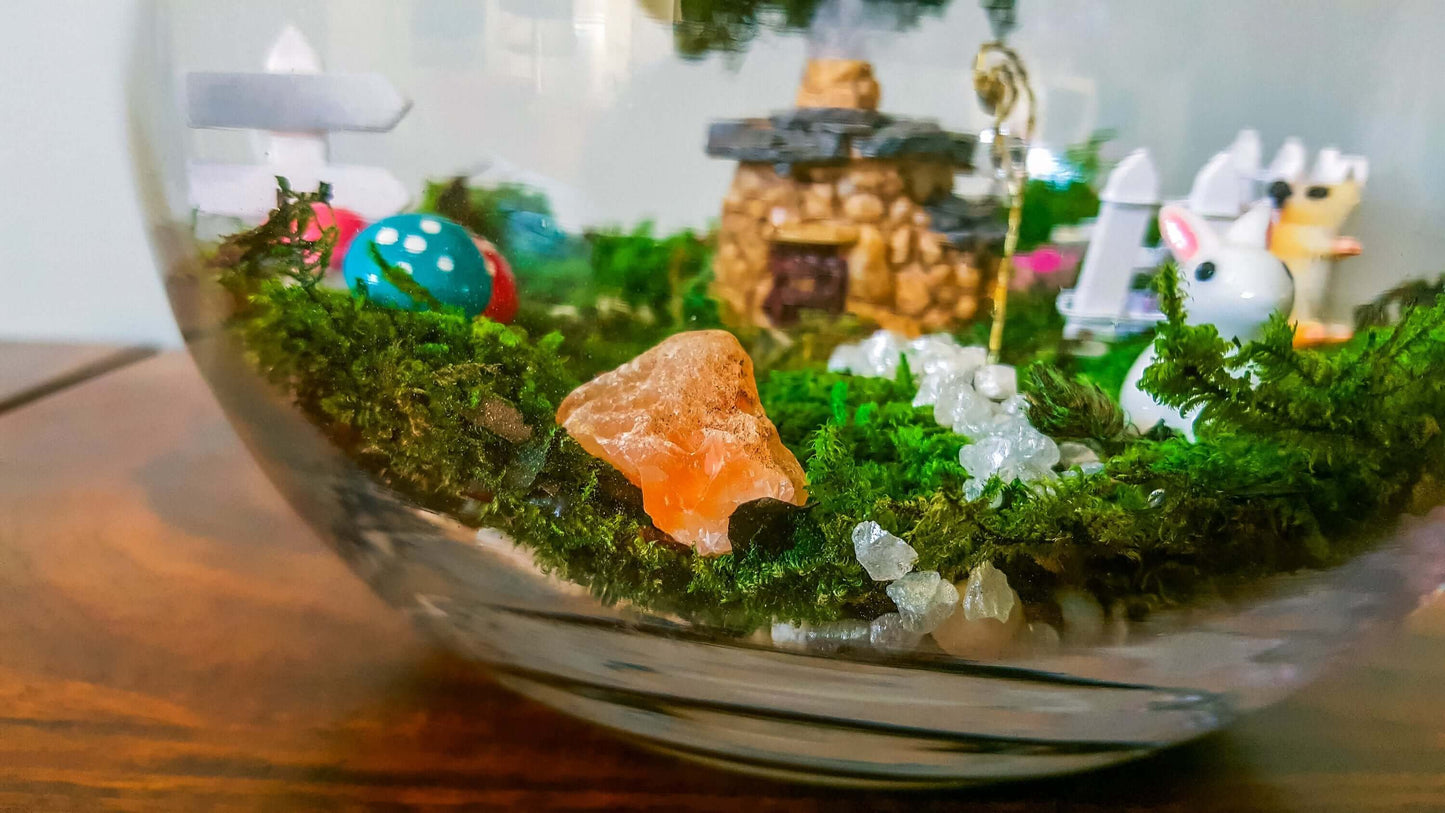 DIY terrarium kit with Birthstones, Fairy garden kit, RishStudio