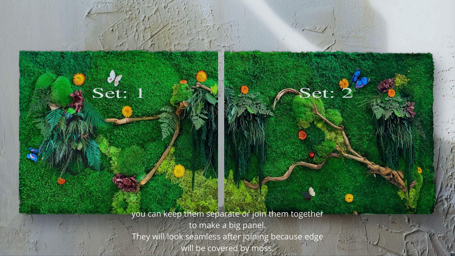 Moss Wall | Preserved Moss art | Living wall art Set RishStudio