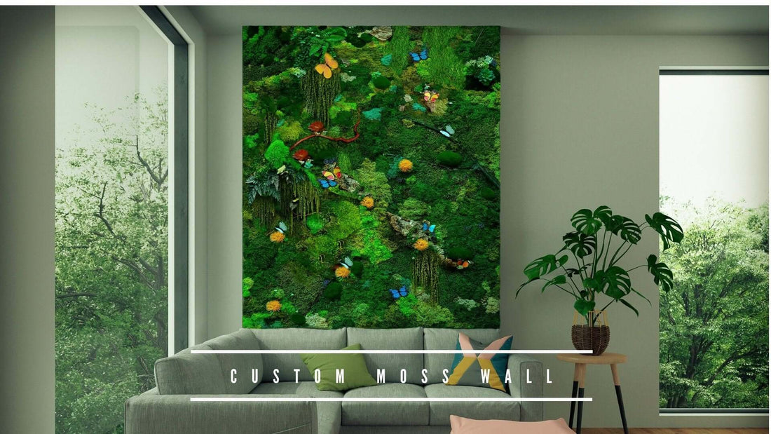 indoor garden, bespoke moss wall, green world