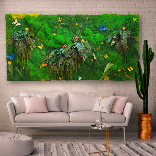 moss wall, bespoke moss wall, moss wall art uk, moss art uk, vertical living wall