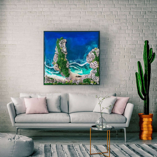 zakynthos wall art , zakynthos seascape canvas  , seascape art , resin seascape paint , resin seascape , ocean print , ocean painting , ocean lover , ocean art , navy wall art, greece beaches , coastal wall art uk