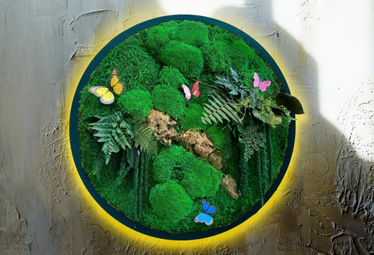 Handmade preserved moss wall art, a sustainable Christmas gift from a Nottingham-based artist