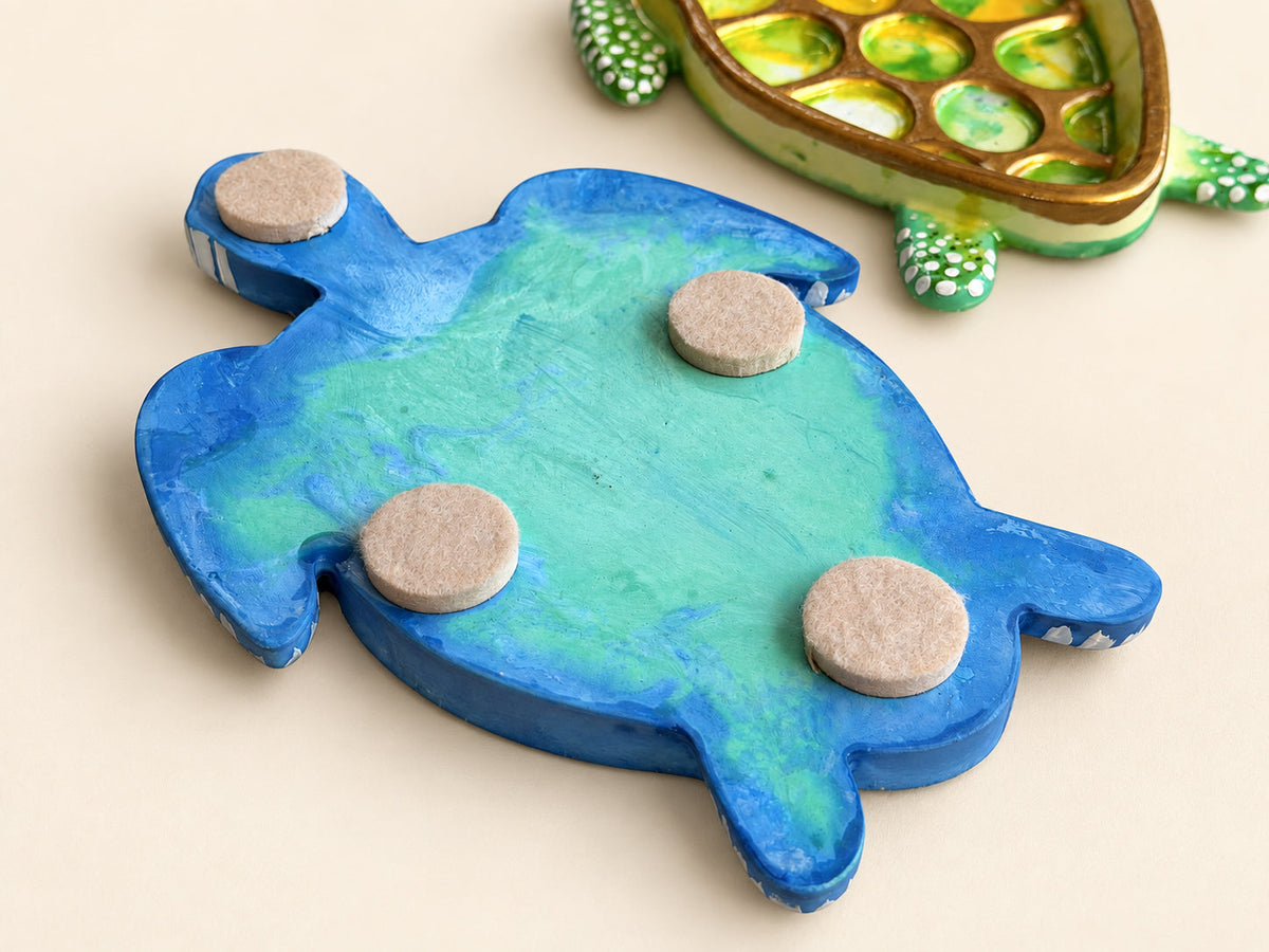 Handmade Jesmonite Turtle Trinket Dish & Artist Palette mossartbyrishstudio