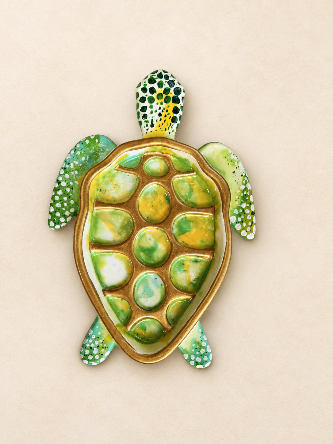 Handmade Jesmonite Turtle Trinket Dish & Artist Palette mossartbyrishstudio