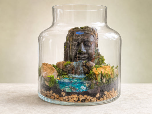 Buddha Terrarium | Terrarium Kit with Glass Container RishStudio