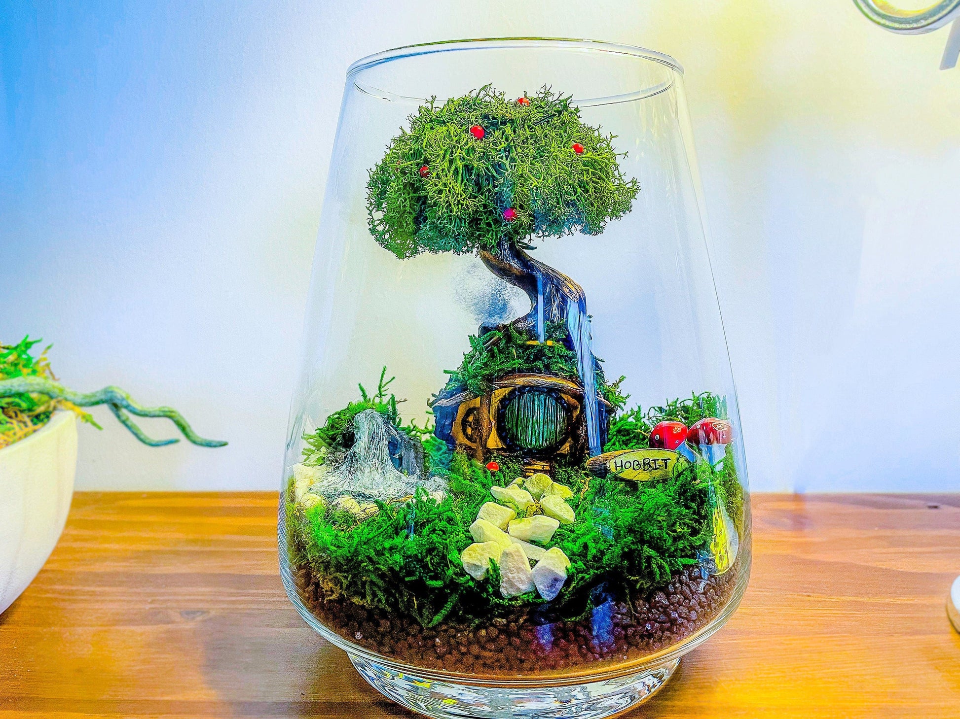 DIY Hobbit House Terrarium Kit with glass vase and moss