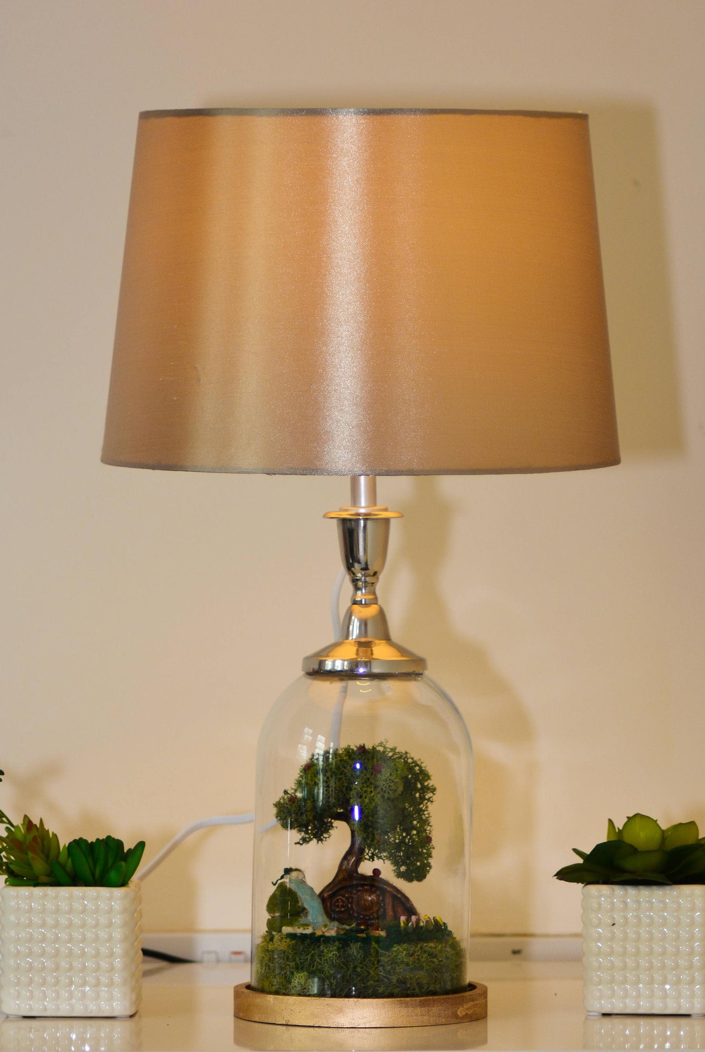 Hobbit Table lamp | Glass Cloche lamp | Lord of The Rings RishStudio