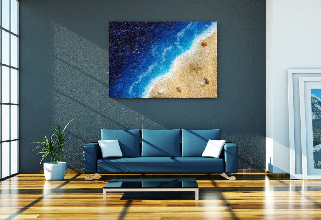 Ocean Wall art, Resin ocean Painting, Ocean Painting RishStudio