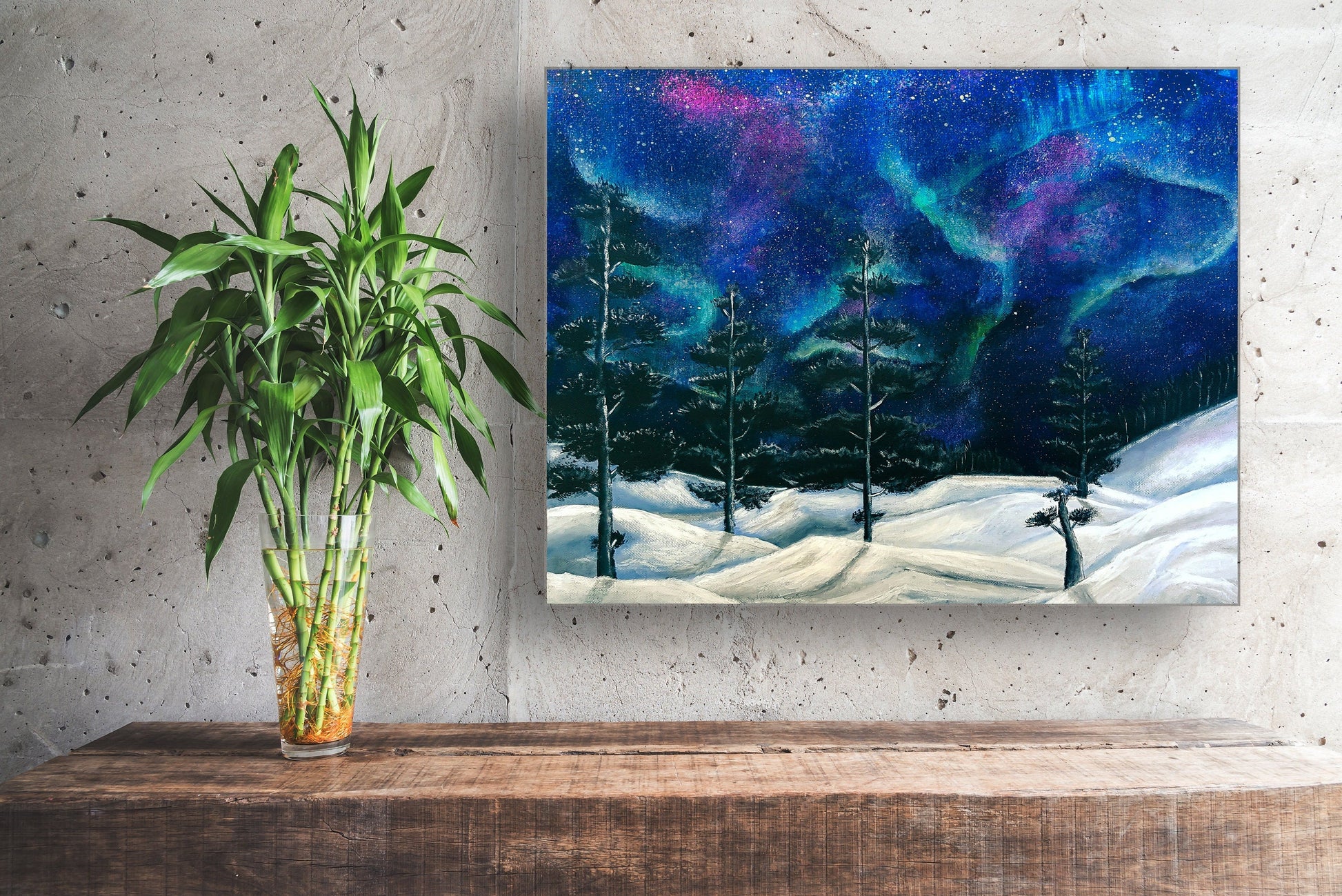 Northern Lights Acrylic Painting| northern light painting RishStudio
