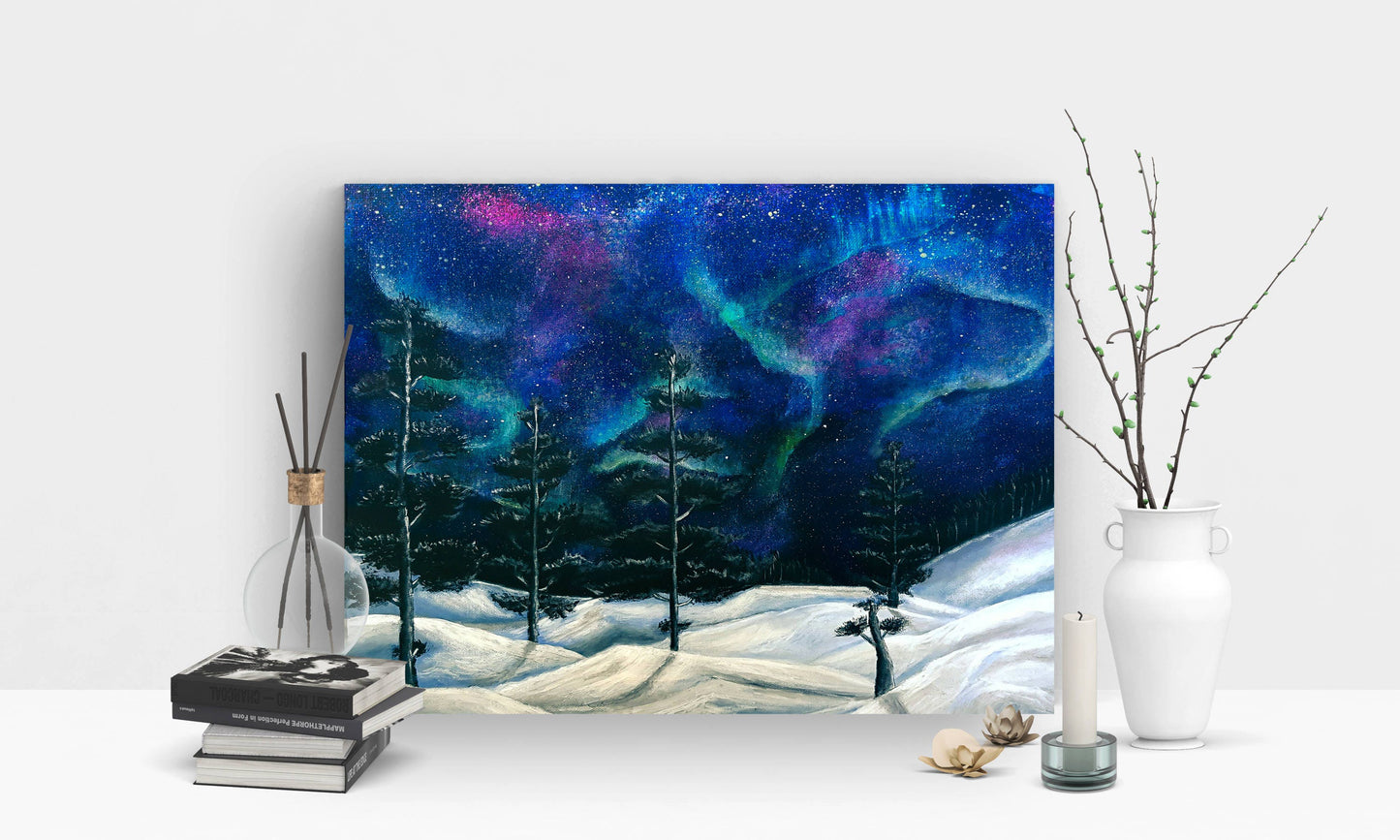 Northern Lights Acrylic Painting| northern light painting RishStudio