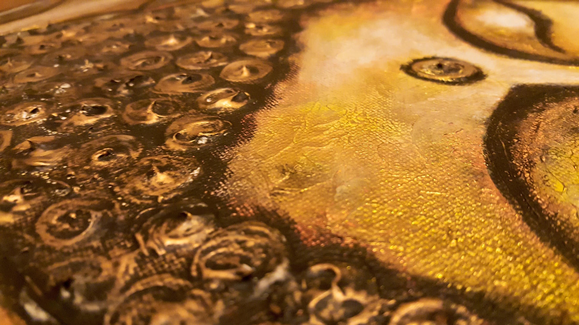 Hand-Painted Reclining Buddha Wall Art – Spiritual Zen Canvas Painting, Serene Buddhist Décor, Meditation Room Artwork, Rustic Gold Tones mossartbyrishstudio