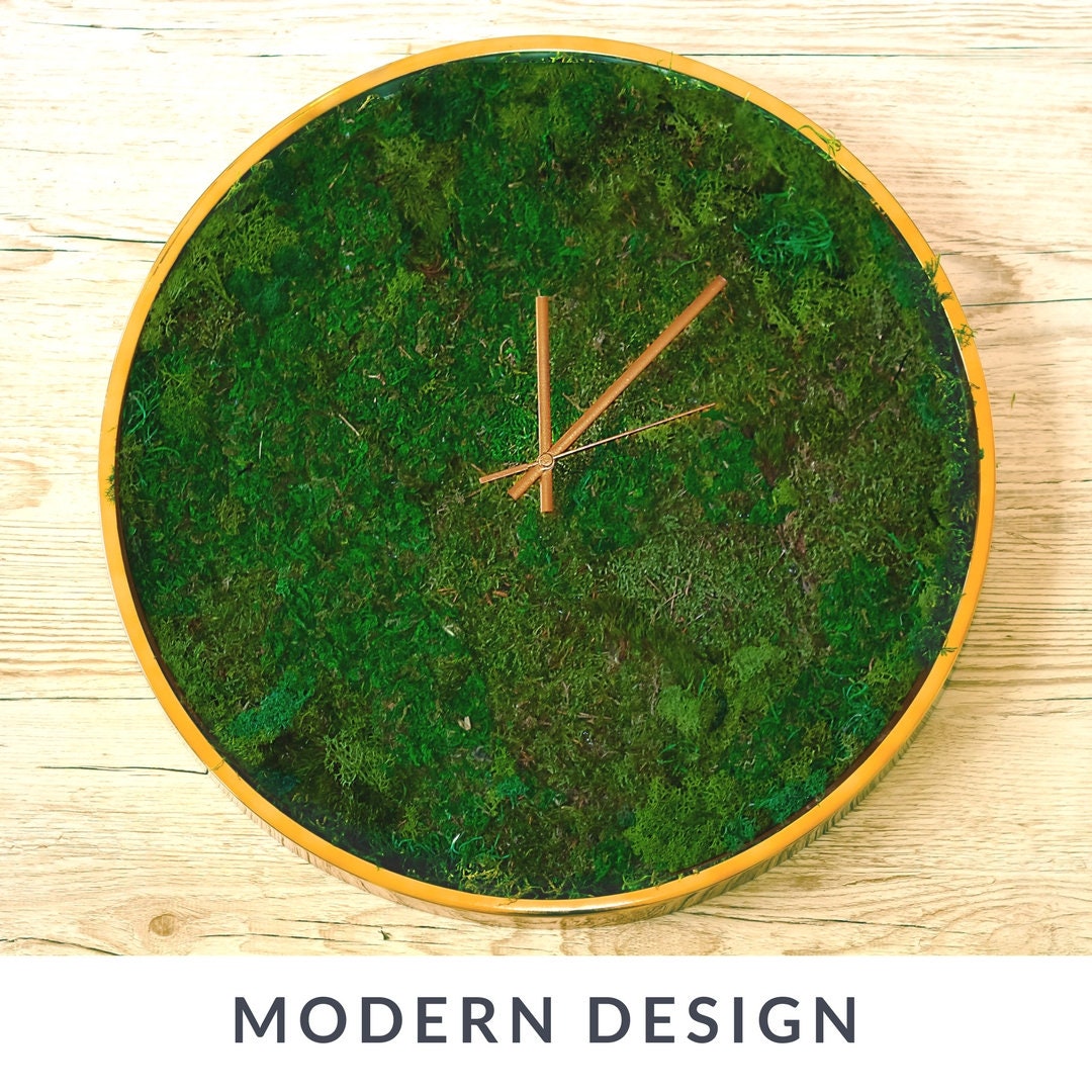 Moss Wall Clock | Kitchen clock | Modern Wall Clock RishStudio
