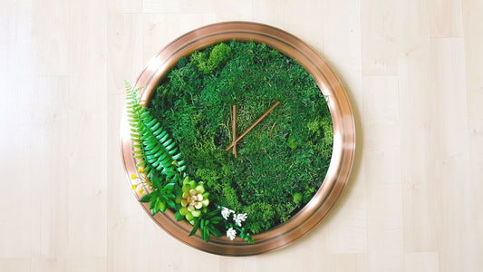 Eco-Friendly Moss Wall Clock – Sustainable Green Decor for Modern Interiors RishStudio