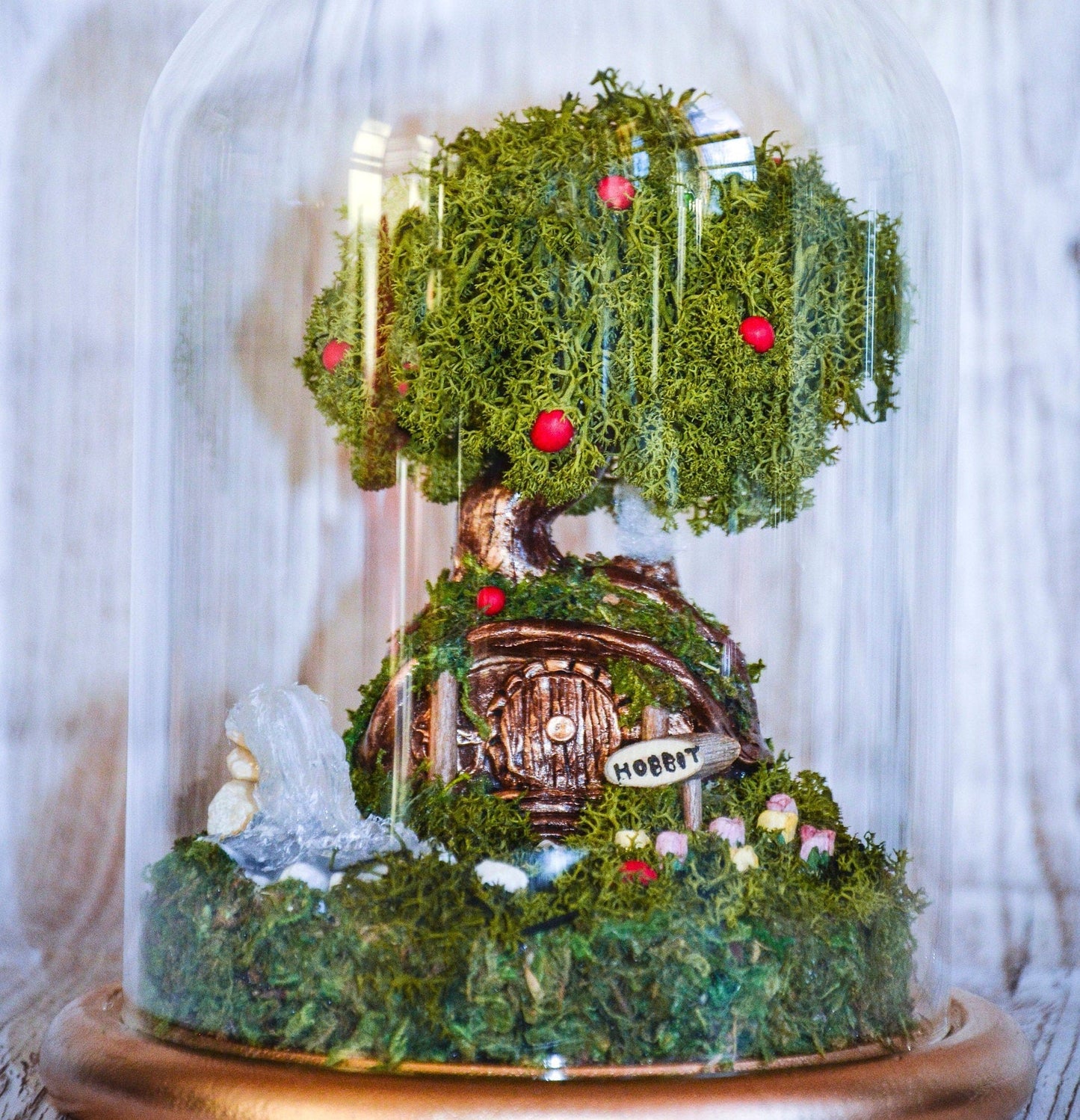 Hobbit Table lamp | Glass Cloche lamp | Lord of The Rings RishStudio