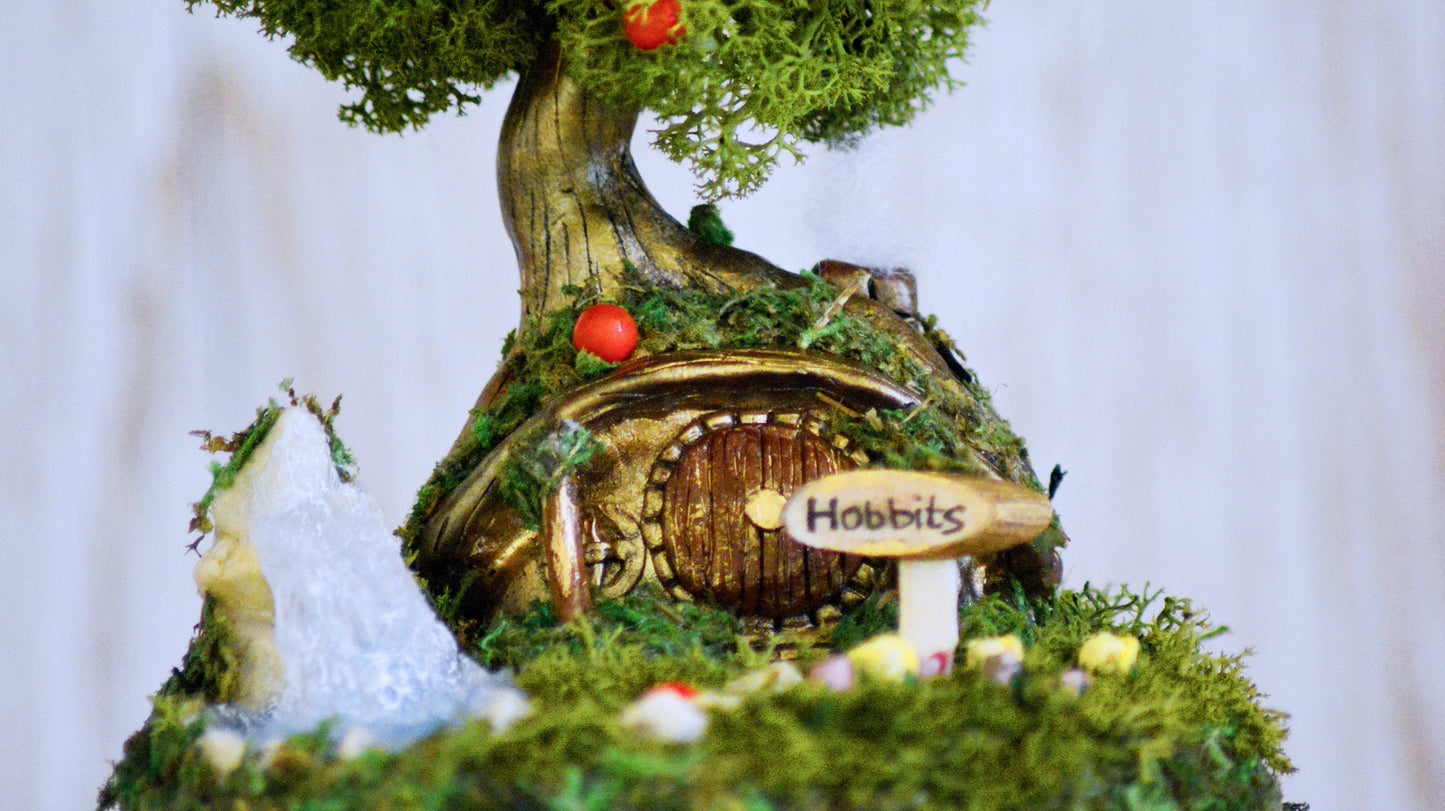 nchanted Fairy Garden Terrarium with Preserved Moss Tree – Dome Glass Miniature Woodland Scene – Handmade Cottagecore Decor – Unique Gift for Nature Lovers mossartbyrishstudio