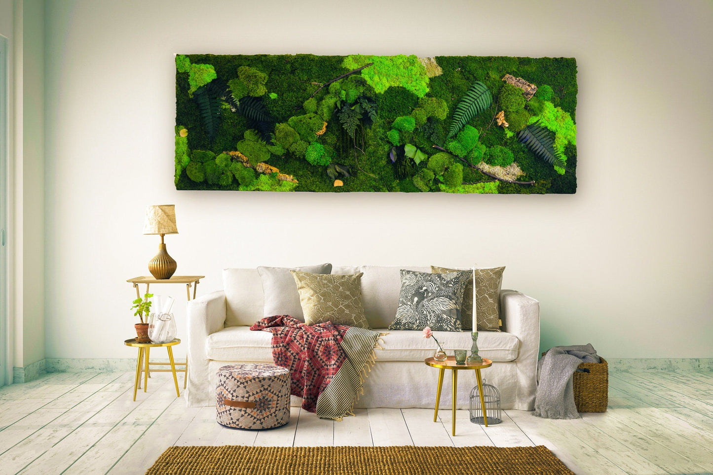 Moss Wall Art Set of Two Panels | Large Moss art RishStudio