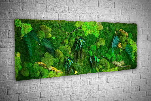 Moss Wall Art Set of Two Panels | Large Moss art RishStudio
