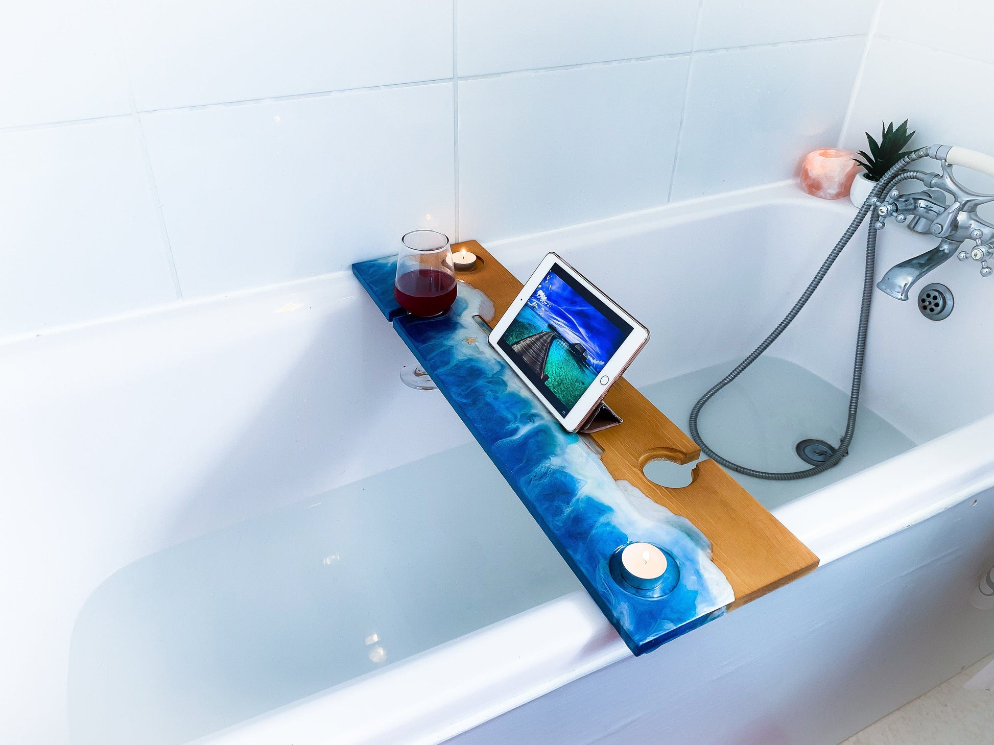 Bath Tray | Wood Bathtub Tray | Bath Shelf mossartbyrishstudio