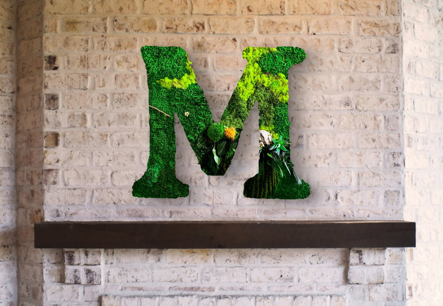 Sustainable Moss Letter Wall Art – Custom Green “LOVE” Sign for Business or Event – Eco-Friendly Biophilic Branding Installation RishStudio