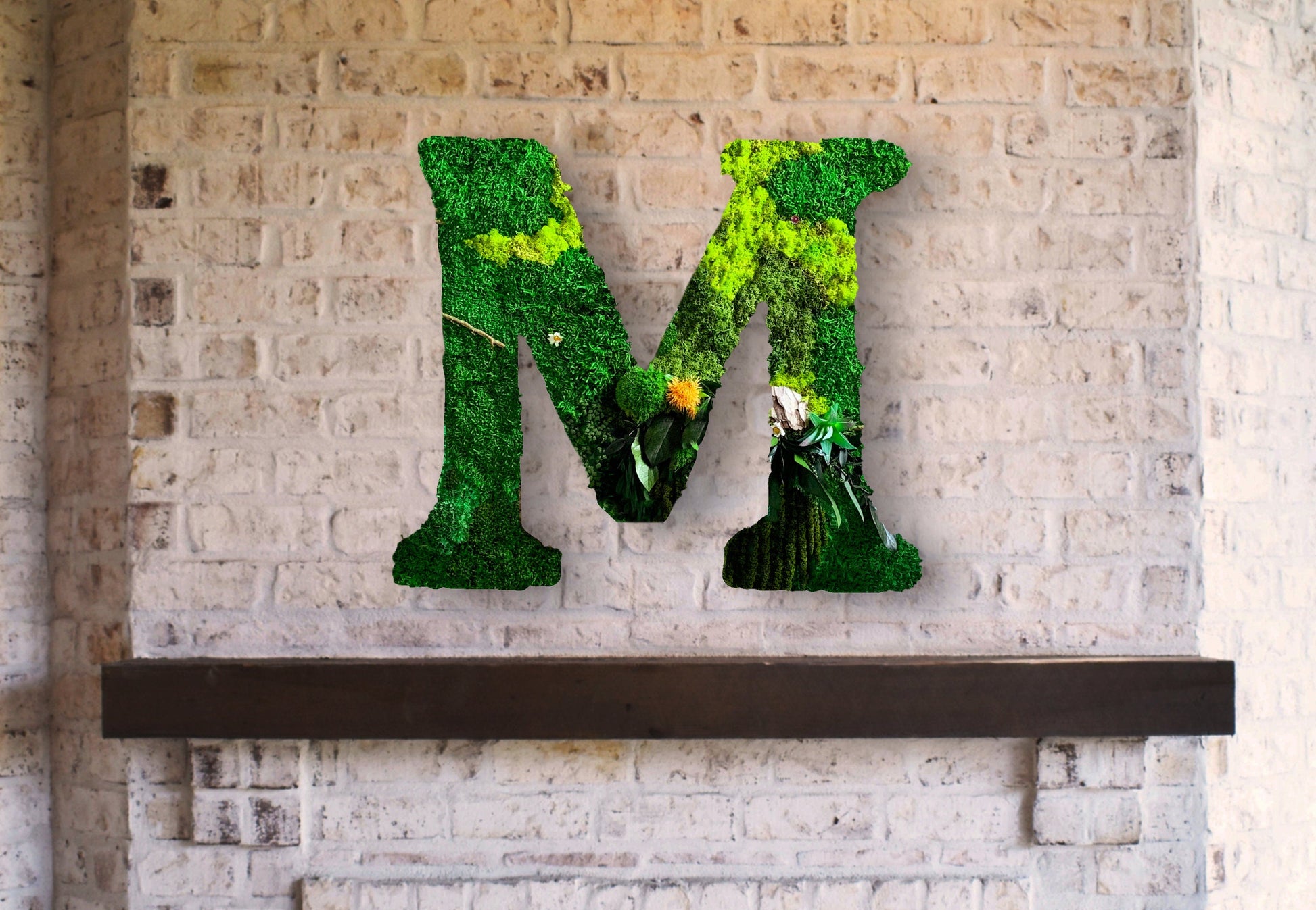 Sustainable Moss Letter Wall Art – Custom Green “LOVE” Sign for Business or Event – Eco-Friendly Biophilic Branding Installation RishStudio