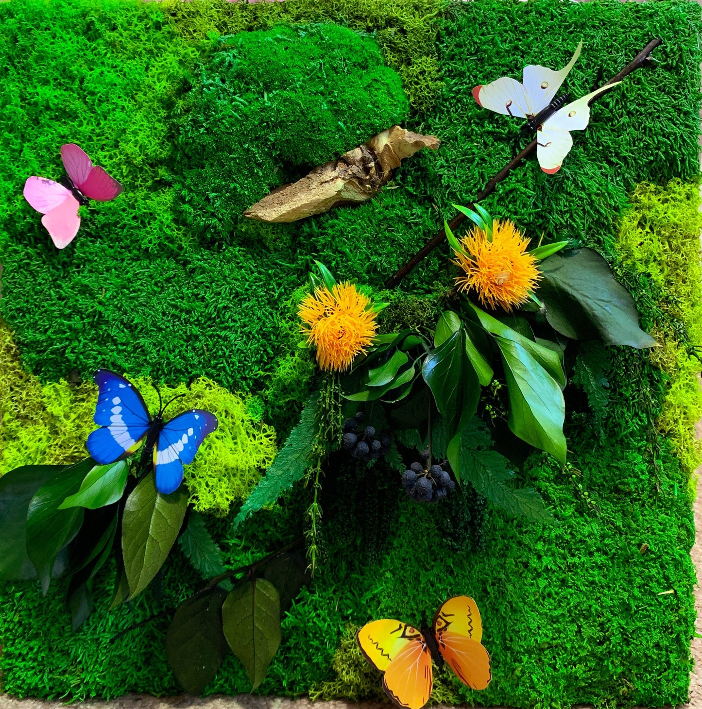 Set of 3 Moss wall art Frame |  Moss wall | Moss wall art 91 x 61 CM RishStudio