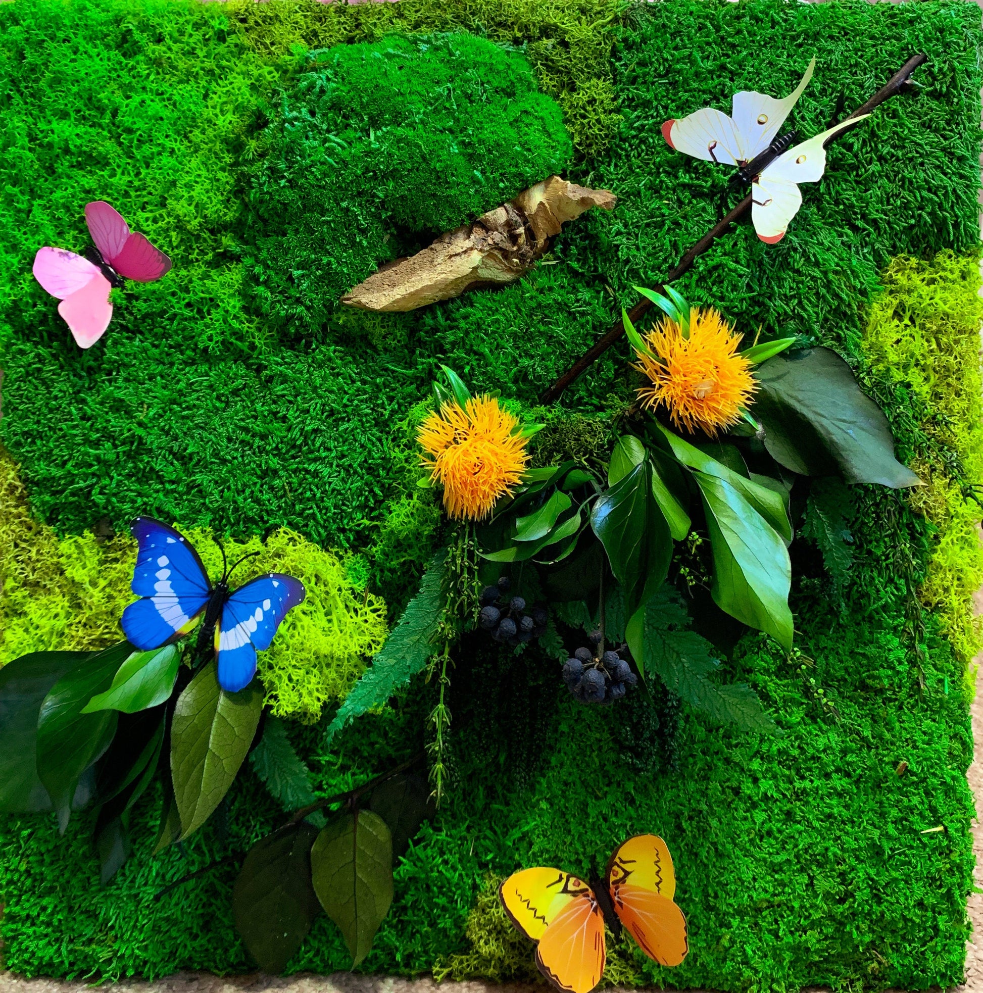 Set of 3 Moss wall art Frame |  Moss wall | Moss wall art 91 x 61 CM RishStudio