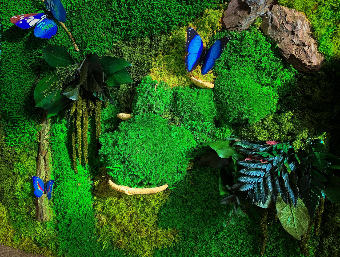 Set of two 60 x 60cm Moss Panels | Preserved Moss Wall | Mushroom Moss Art RishStudio