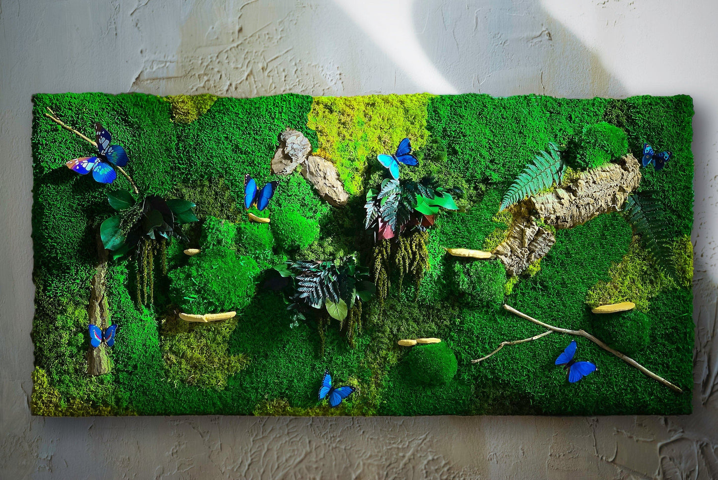 Set of two 60 x 60cm Moss Panels | Preserved Moss Wall | Mushroom Moss Art RishStudio