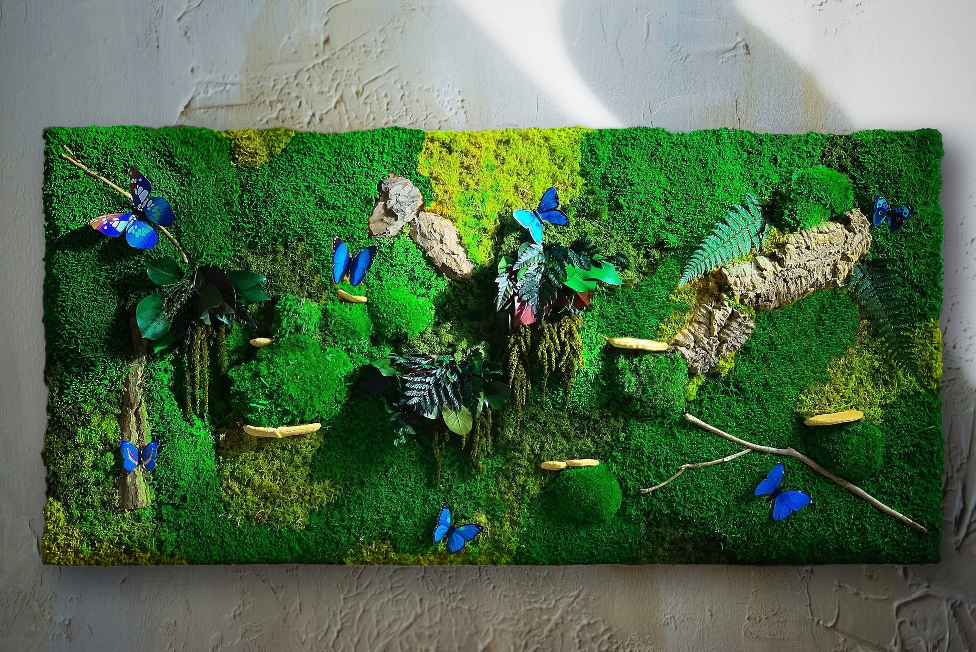Set of two 60 x 60cm Moss Panels | Preserved Moss Wall | Mushroom Moss Art RishStudio