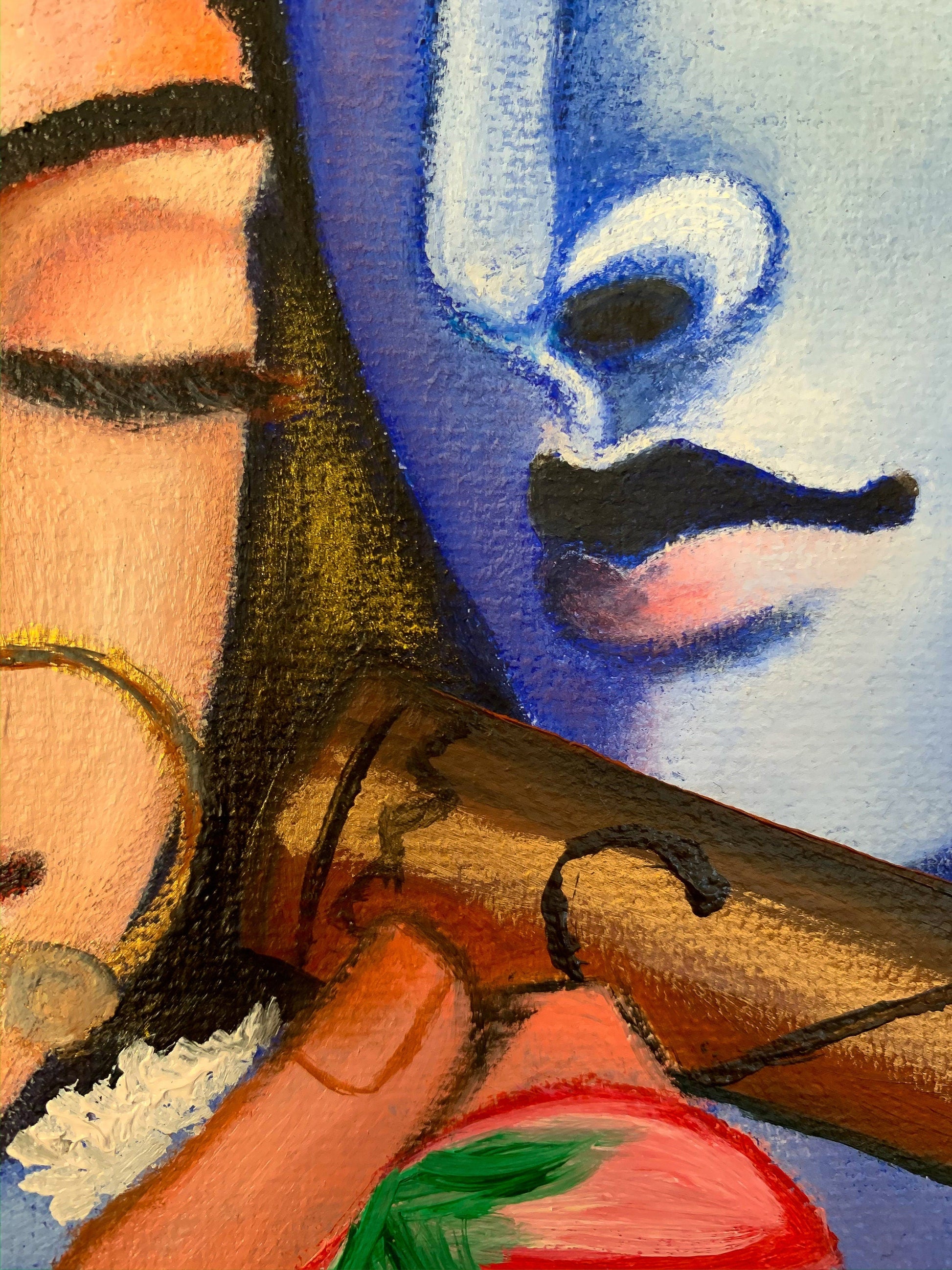 Radha Krishna Canvas Wall Art – Divine Hindu Love Painting with Peacock – Spiritual Indian Couple Artwork – Handpainted Religious Decor for Home or Gift mossartbyrishstudio