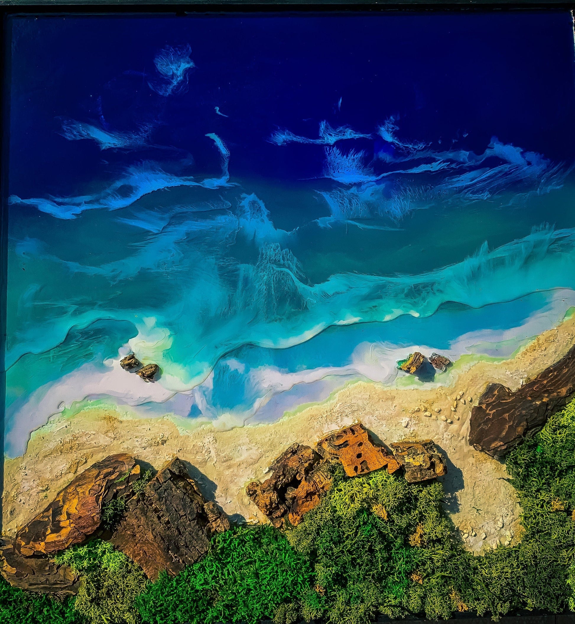 Ocean Art | Resin Art | Moss Art | The Ocean Poster RishStudio