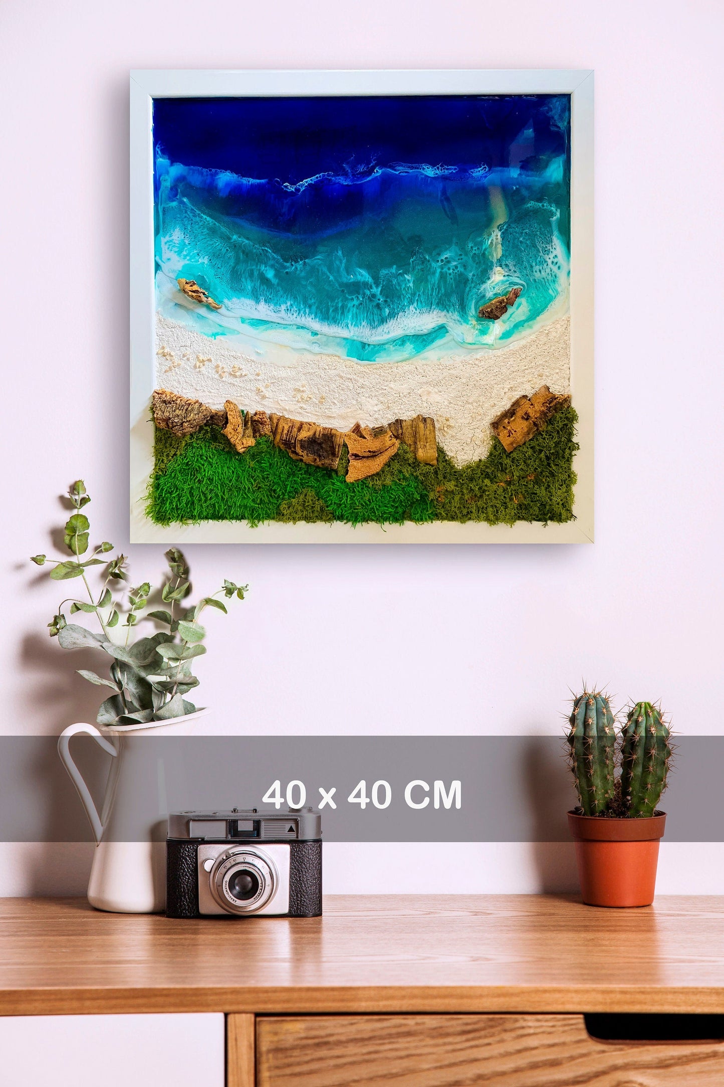 Ocean Art | Resin Art | Moss Art | The Ocean Poster RishStudio