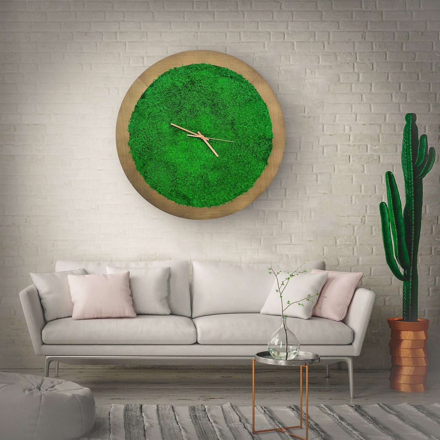 Large wooden wall clock | Oversized wooden Clock | Moss wall Clock mossartbyrishstudio