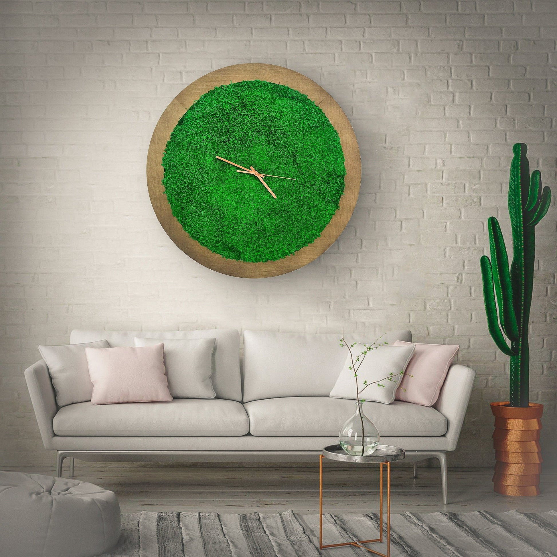 Large wooden wall clock | Oversized wooden Clock | Moss wall Clock mossartbyrishstudio