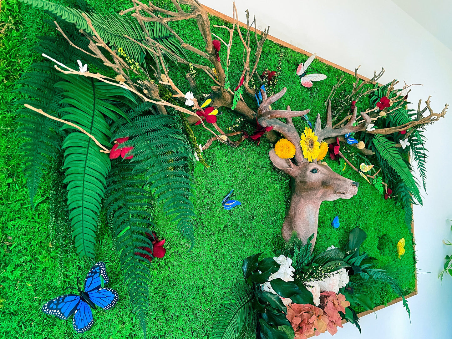 Moss Wall with garden ornaments Wall Hanging mossartbyrishstudio