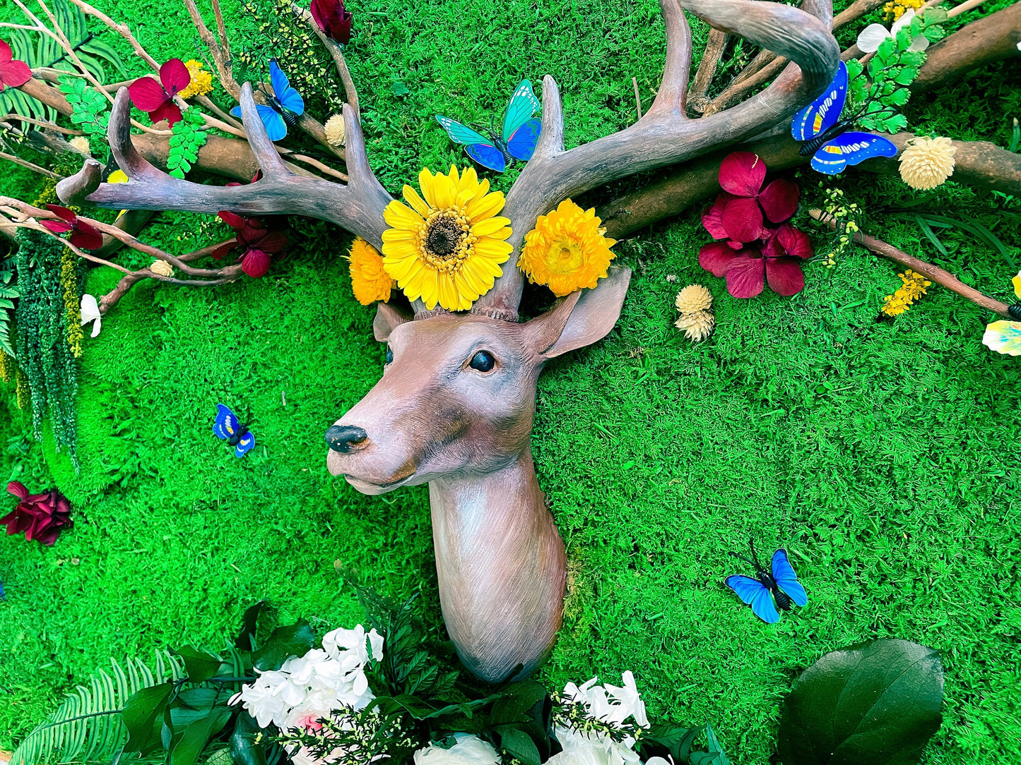 Moss Wall with garden ornaments Wall Hanging mossartbyrishstudio