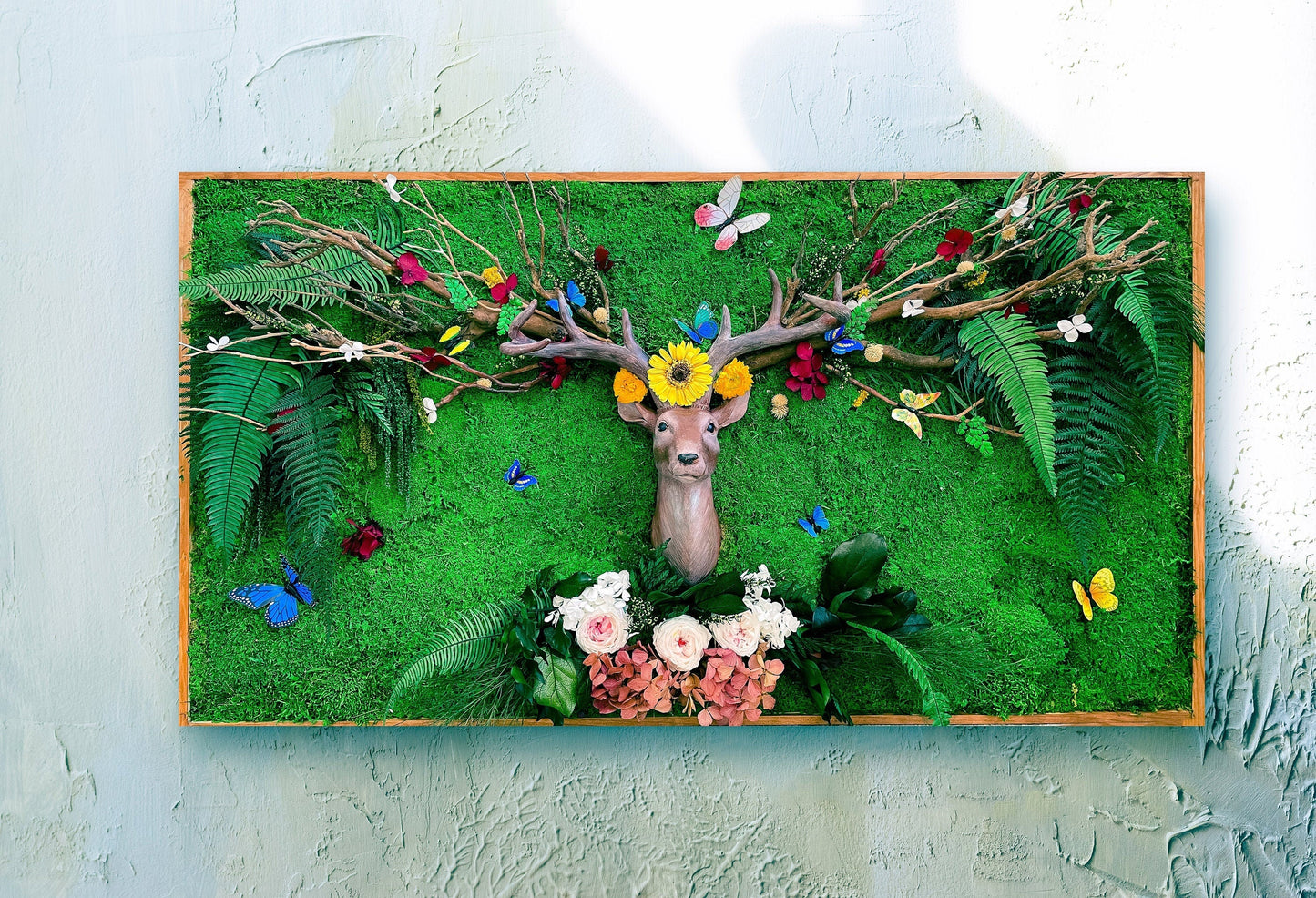 Moss Wall with garden ornaments Wall Hanging mossartbyrishstudio