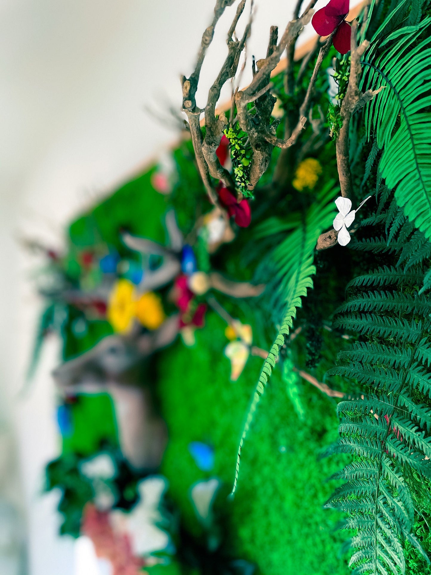 Moss Wall with garden ornaments Wall Hanging mossartbyrishstudio