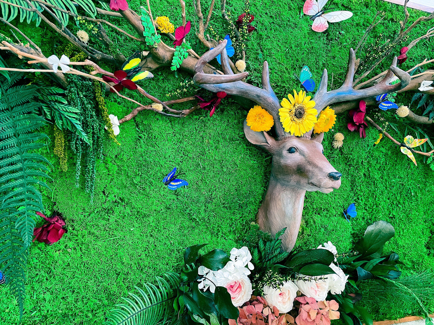 Moss Wall with garden ornaments Wall Hanging mossartbyrishstudio