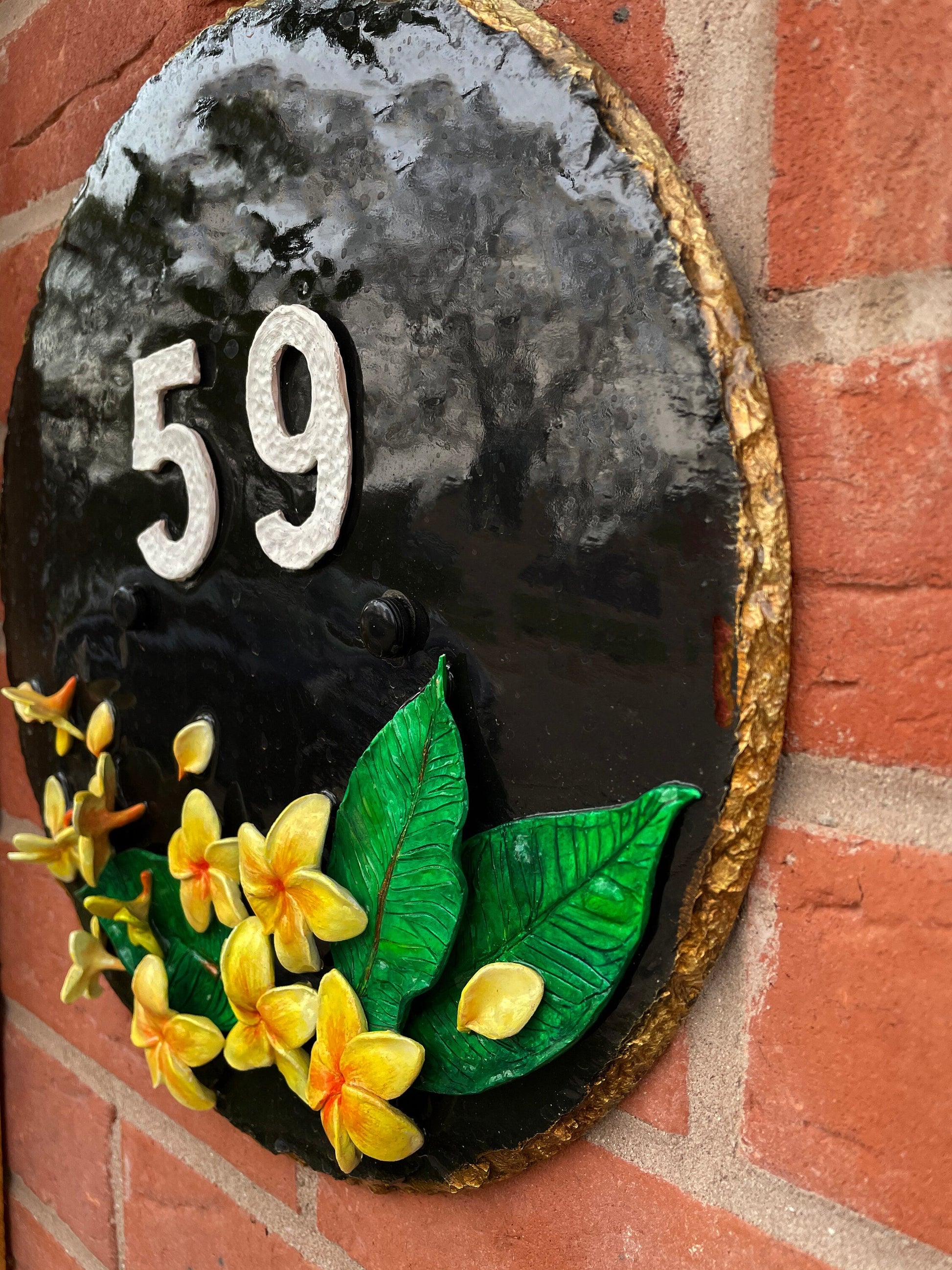 Number Plaques | House number signs | Slate Property Number | Rishstudio mossartbyrishstudio