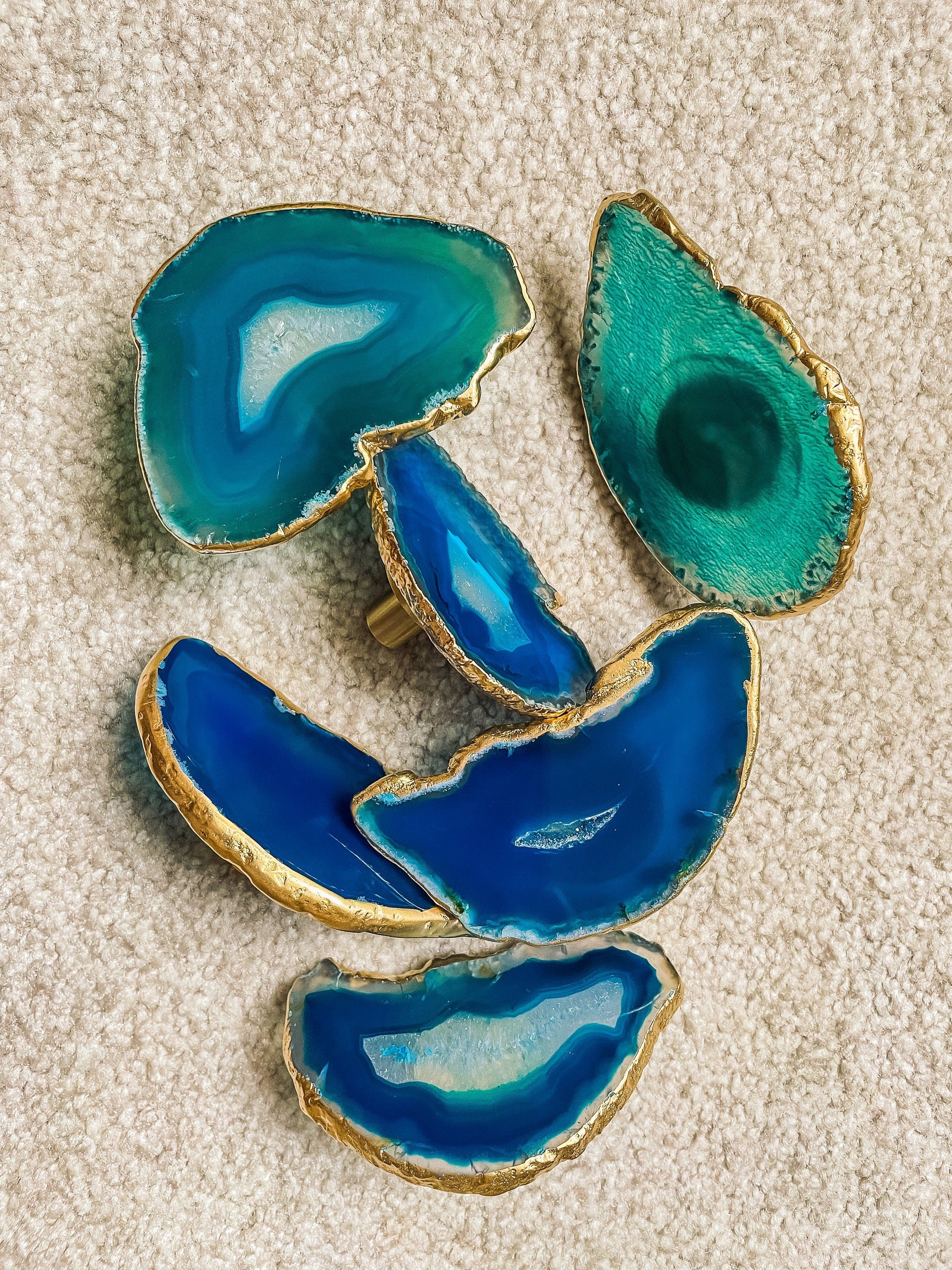 Brass Cabinet Closet Drawer Knobs Set of 6 mossartbyrishstudio