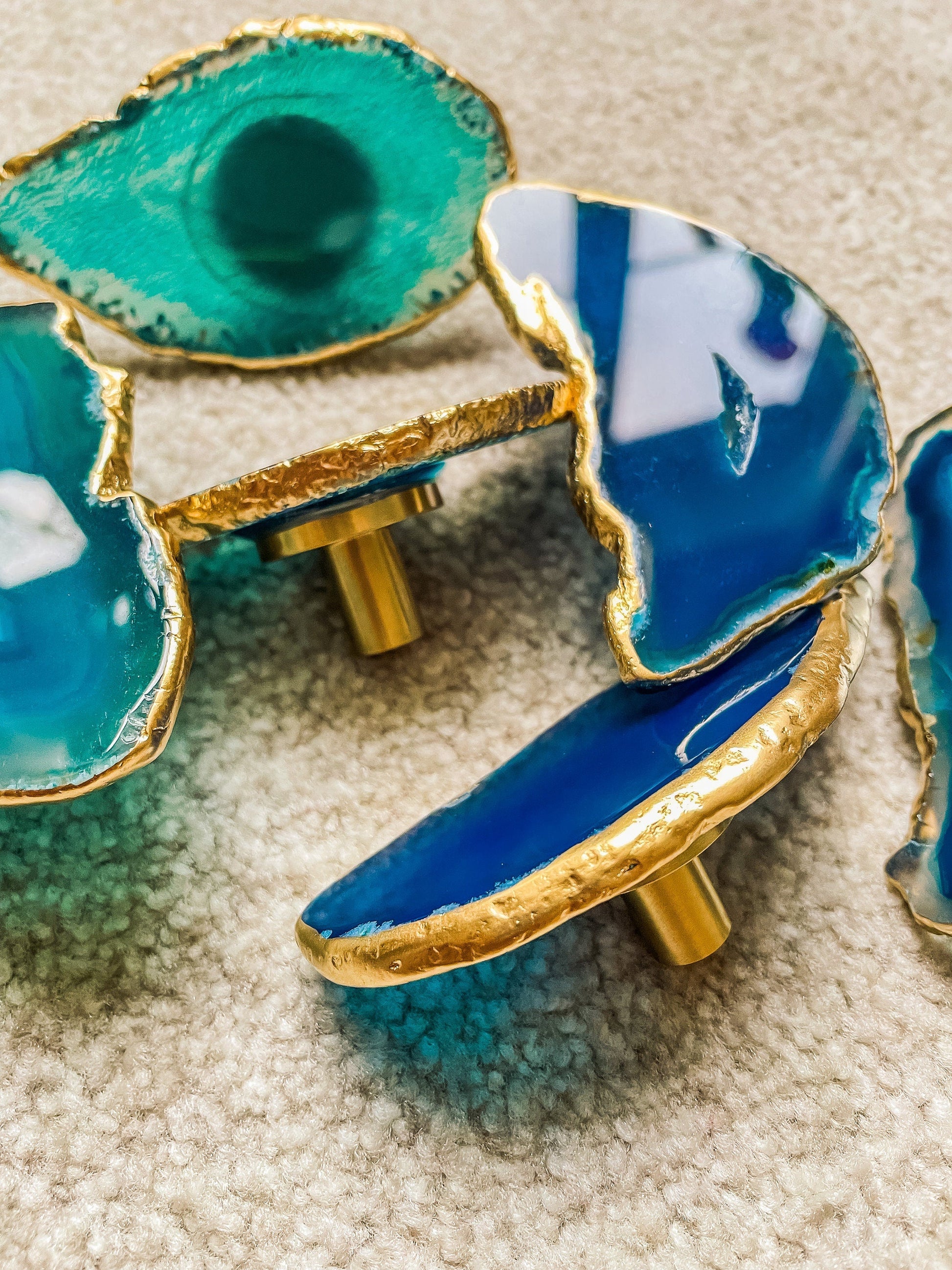 Brass Cabinet Closet Drawer Knobs Set of 6 mossartbyrishstudio