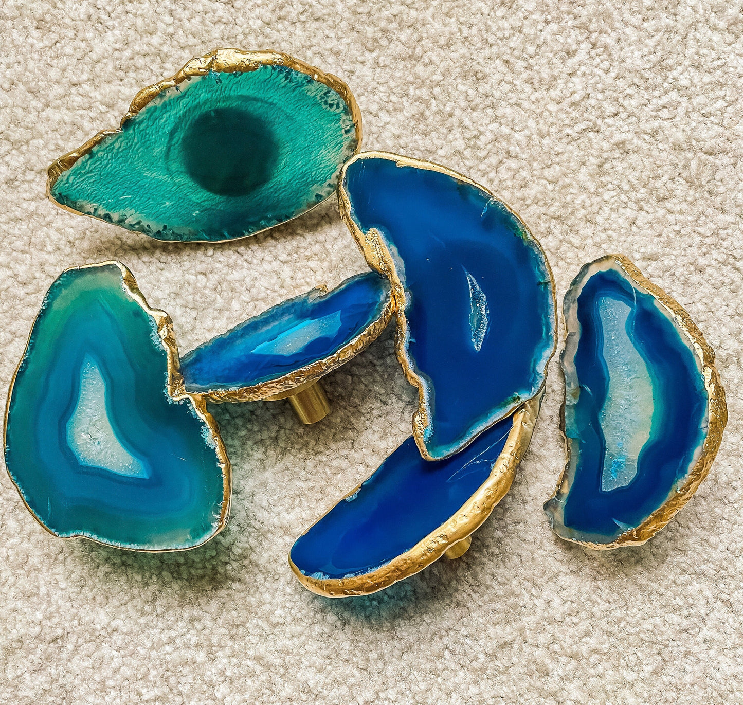 Brass Cabinet Closet Drawer Knobs Set of 6 mossartbyrishstudio